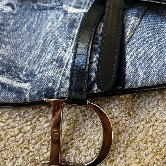 Dior Printed Denim Saddle Bag - Picture 3 of 12